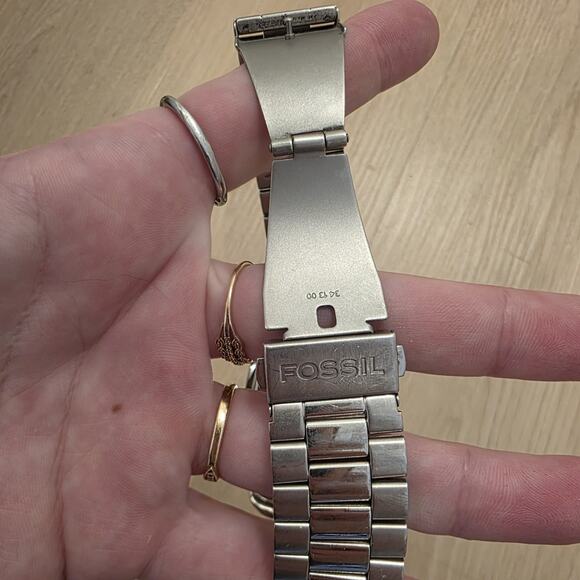 Fossil Arkitekt Silver Stainless Steel Rectangular Water Resistant Analog Watch - Picture 6 of 7